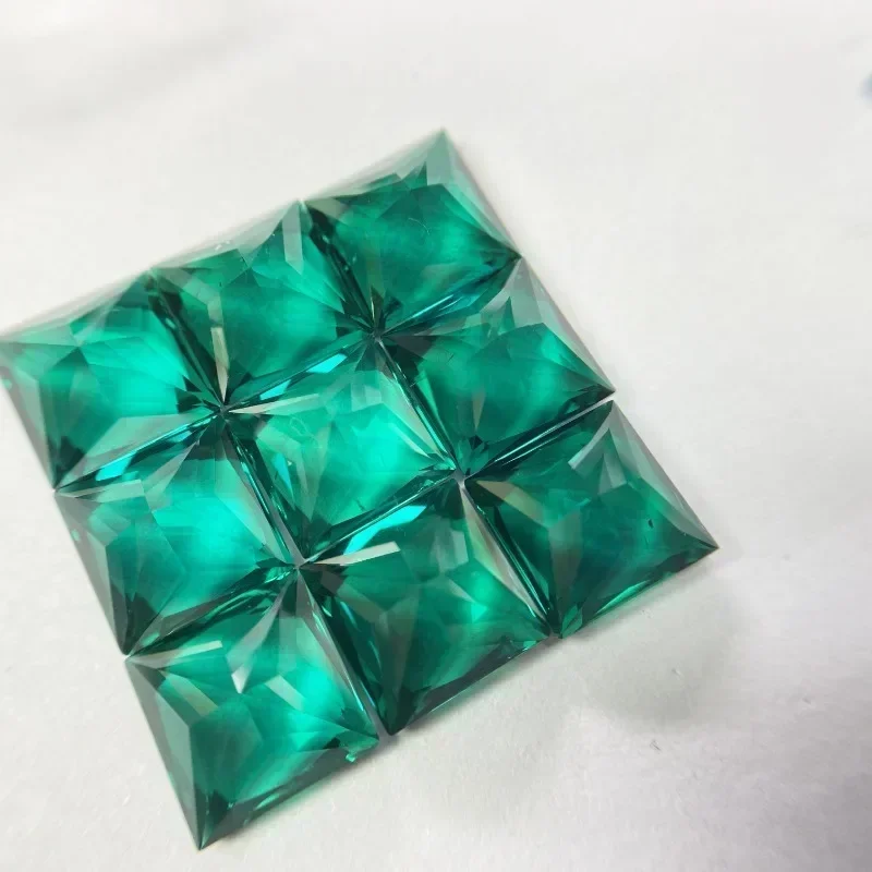 

Lab Grown Colombia Emerald Loose Stone Princess Cut Hydrothermal Gemstones for DIY Jewelry Making Selectable AGL Certificate