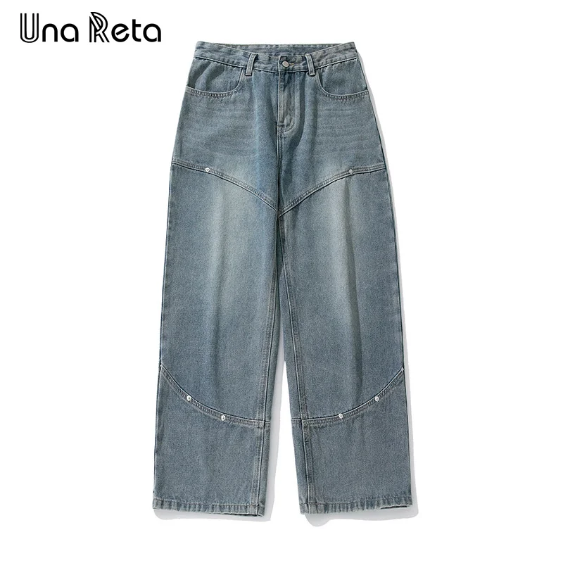 

Una Reta Jeans Pants Man 2024 Spring Summer New Hip Hop Loose Vintage Denim Pants Harajuku Oversized Trousers For Men