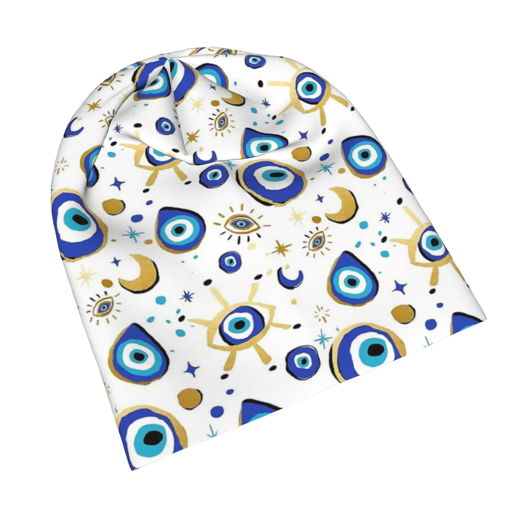 Blue Evil Eye Caps Greek Amulet Nazar Lucky Vintage Men Women Outdoor Skullies Beanies Hat Spring Warm Dual-use Bonnet Hats