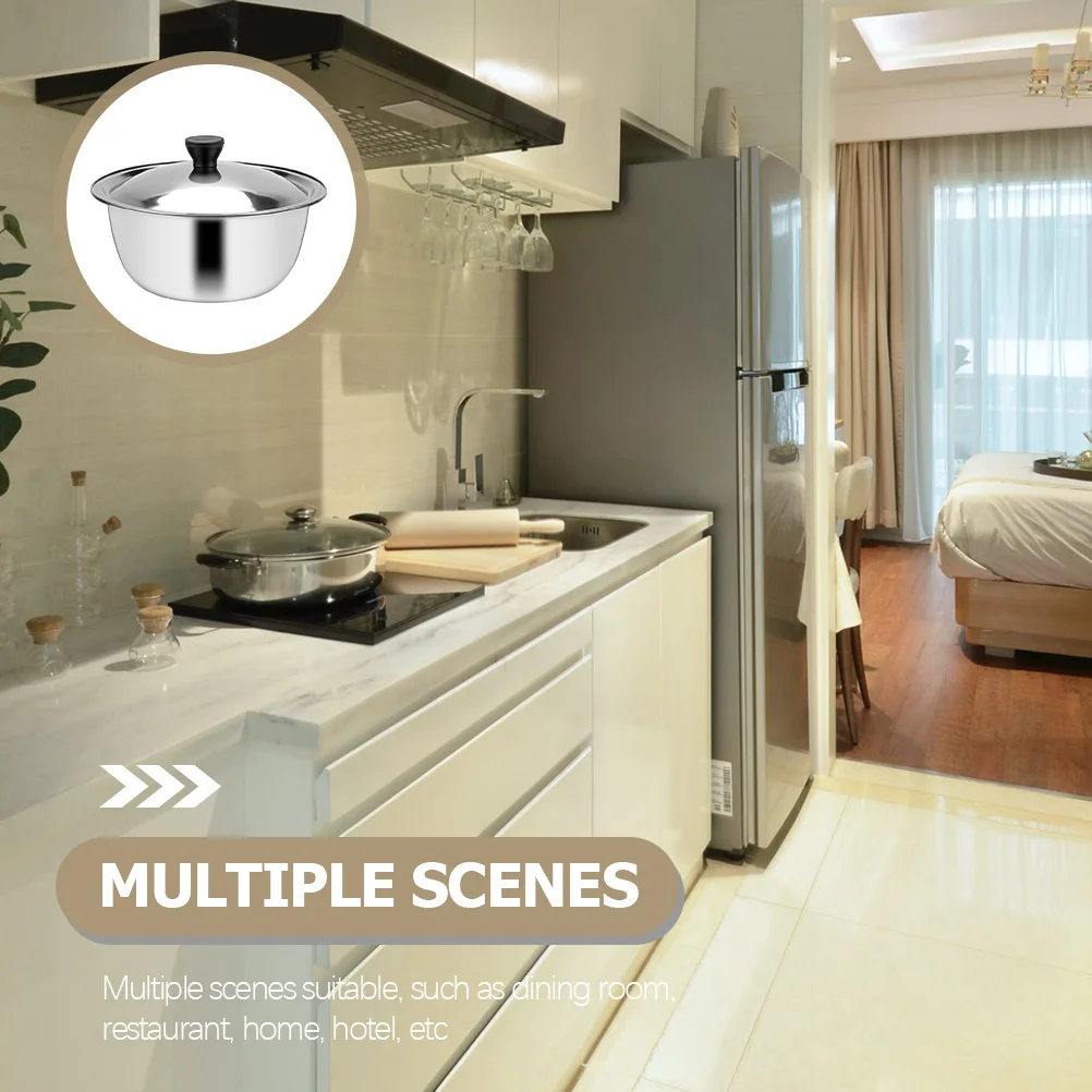 

Stainless Steel Basin Deep Multi-Function Anti-Rust Kitchen Bowl Egg Stirring Dough Kneading Salad Soup Cooking and Storage