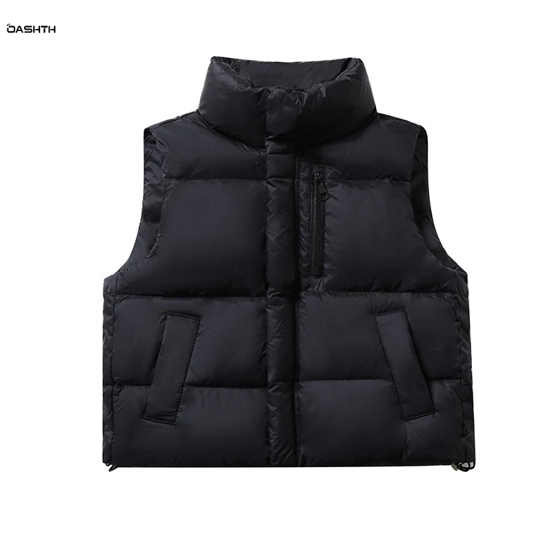 

OASHTH Children's down vest autumn winter new solid down jacket with thick waistcoat for boys and girls