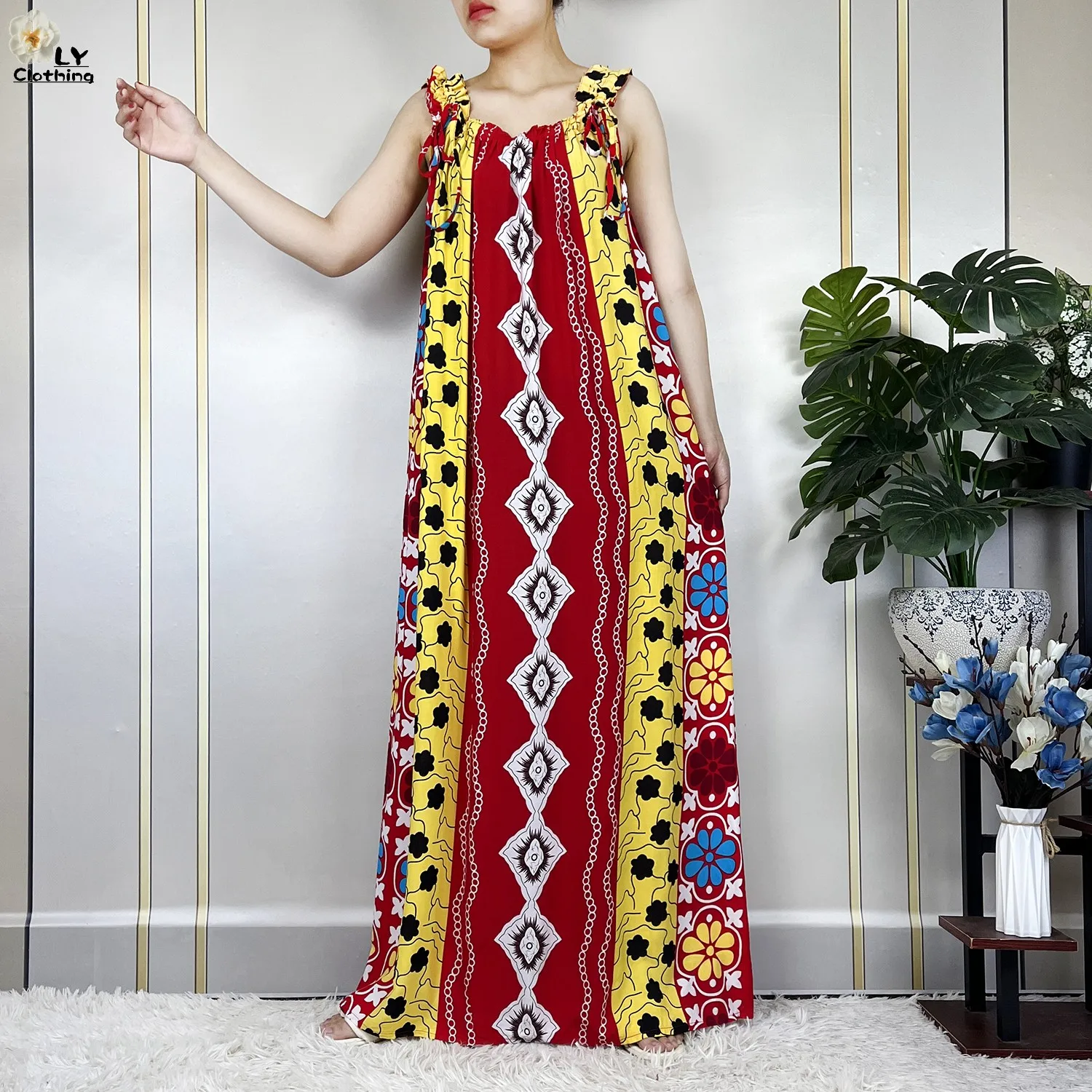 Vestido africano Dashiki sin mangas para mujer, caftán suelto con bufandas, elegante, de algodón, Dubai, novedad de verano, 2023