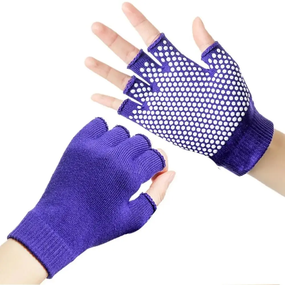 1Pair Half-finger Gloves Indoor Dance Fitness Training Yoga Gloves New Women Men Pilates Warm Anti-slip Open-fingered Gloves