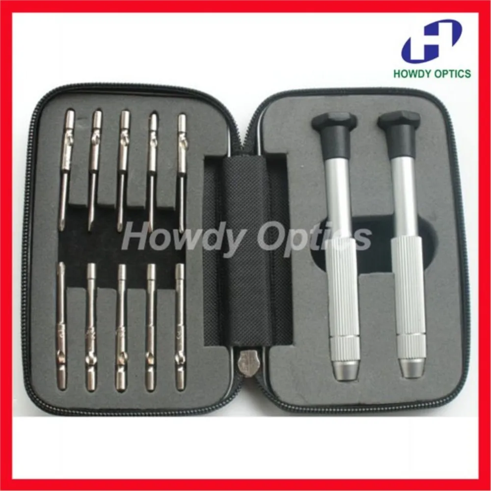 Mini Screwdriver Set Aluminum Case 6 Bits 4 Sleeves