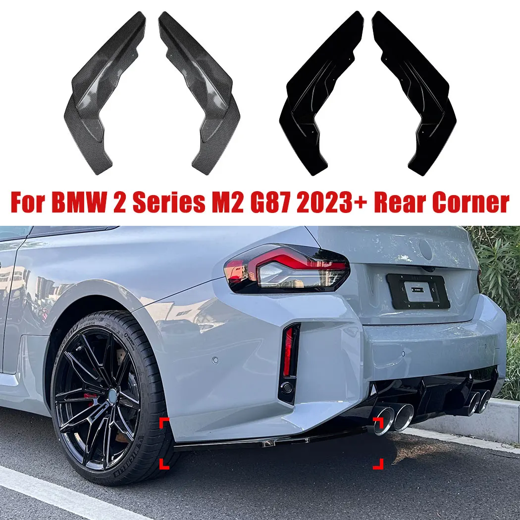 

Car Rear Bumper Rear Lip Corner Spoiler Cover For BMW 2 Series M2 G87 2023+ Auto Tail Splitter Diffuser Exterior Guard Modified