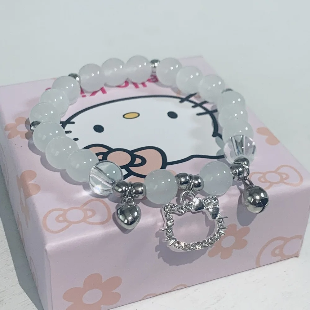 

5pcs Hello Kitty Anime Bracelet Cute Sanrio Little Bell Hand Ornament Student Gift Kids Toys
