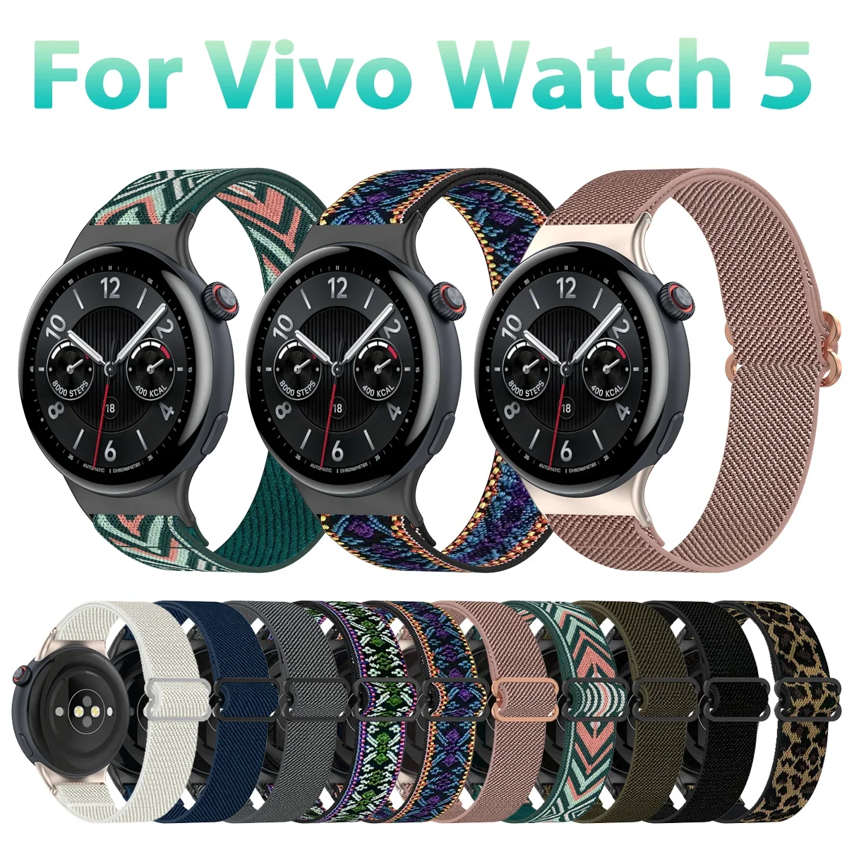 For Vivo Watch 5 Smart Band Nylon weaving Strap Elasticity Sports Wristband Bracelet Watchband Vivo Watch 5 Loop Band
