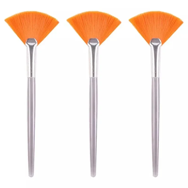 3pcs Practical Facial Brushes Fan Shape Professional Skin Care Mask DIY Brushes for Salon Soft Mask Brushes Home Beauty Tools