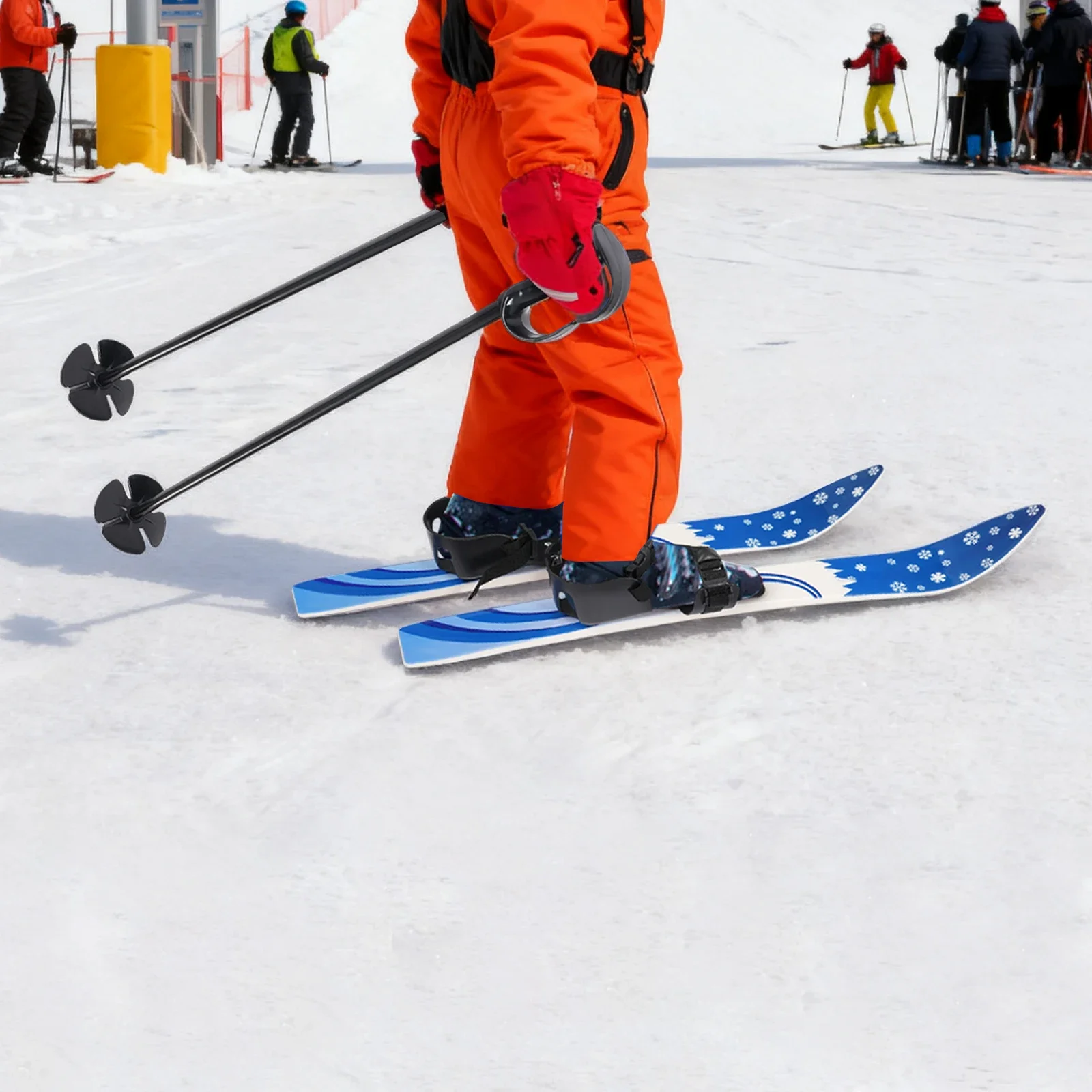 

Kids Beginner Snow Skis 68*6cm 50kg Load Capacity Blue Anti-Slip Safe Strap Durable For 2-8 Years Old Outdoor Winter Sports Use