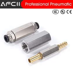 Pneumatic Check Valve 6mm 8mm 10mm 1/4 3/8 1/2 One Way Non Return Valve Air Single Way Brass Valve Air Pipe Fitting Adapter