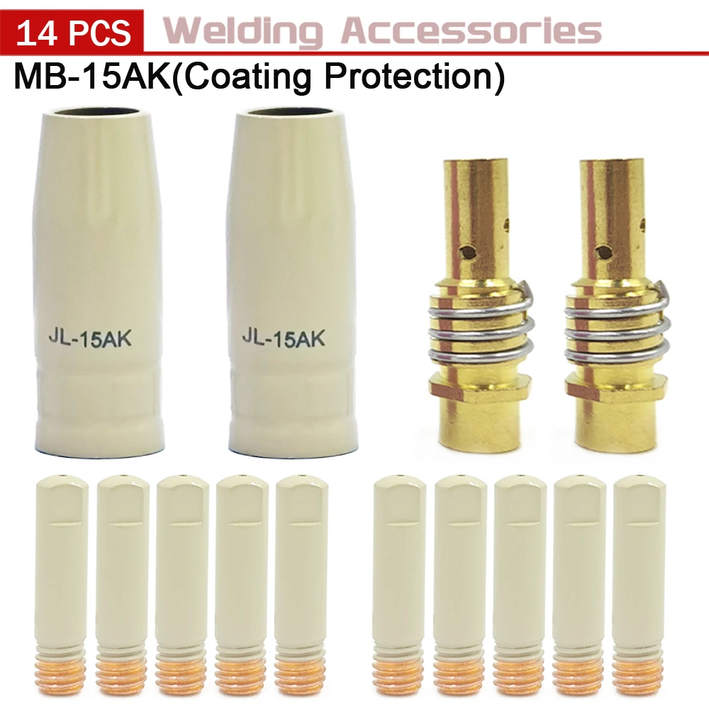 14Pcs 15AK Coating Protection Nozzle Tips Non-stick Welding Slag European Airless Gas Protection Gun Machine Protective Sleeve