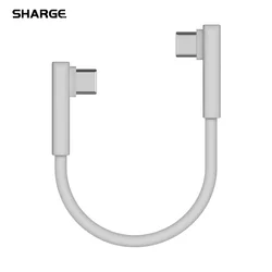 SHARGE USB C to USB C Cable 10Gbps Data Transfer 240W USB C Cable 90 Degree Type C Cable for Disk Plus iPhone 16/16 Pro
