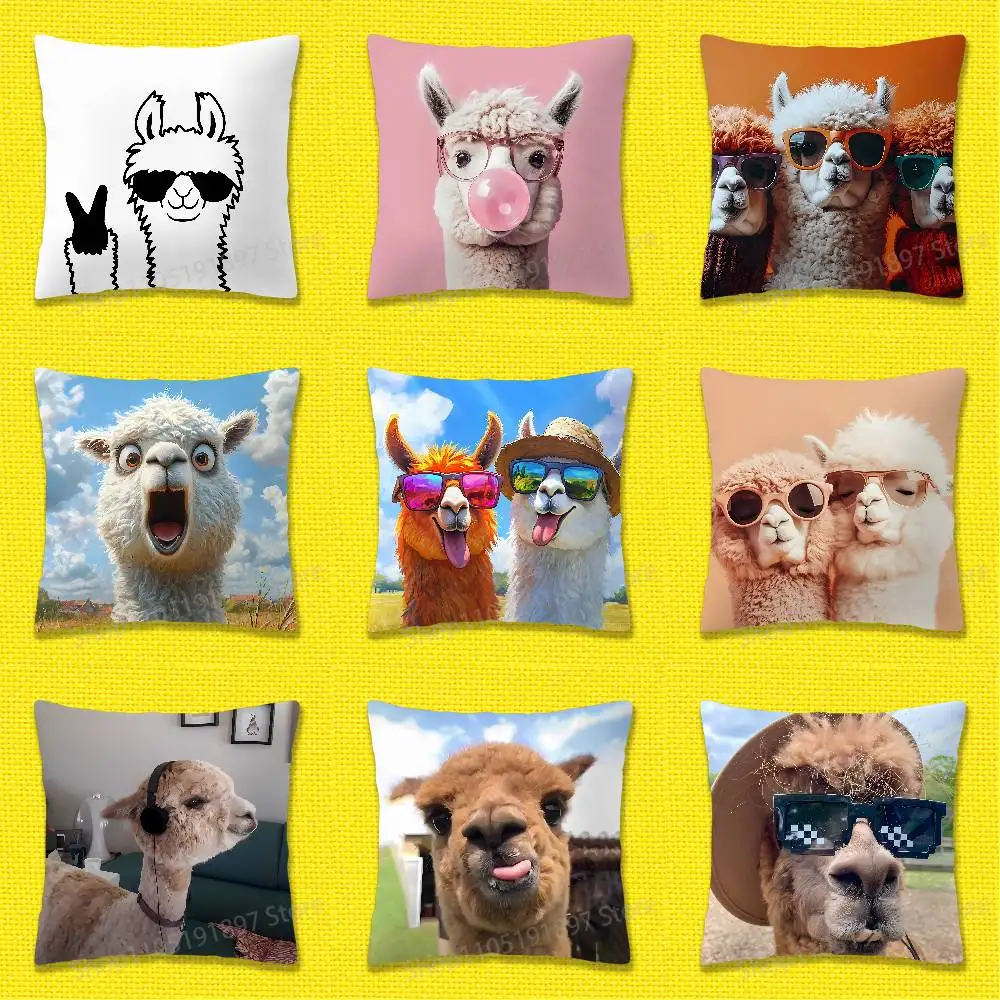

Alpaca Camel llama Throw Pillow Case For 55cm 40cm 45*45cm 50cm 30cm Square Office Cushion Cover