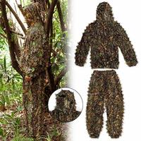 Tactical Ghillie Suit Men Camouflage 3D Leafy Bionic Jungle Suit CS Shooting Suit Training Hunting Clothing Combat Clothes Set