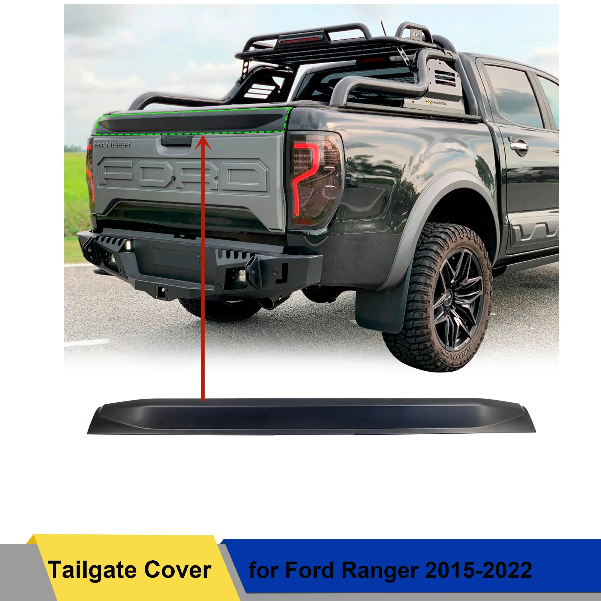 

Pop Pop Car Accessories Tail Gate Protector Tail Gate Cover Guard For Ford Ranger 2012 2013 2014 2015 Wildtrak Matte Black Car S