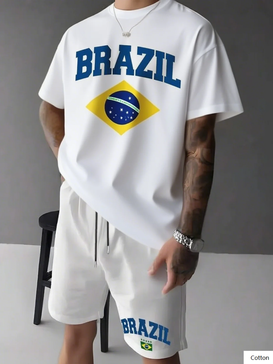 

Men's Premium Cotton Printed T Shirt Showcasing Bold Brazil Rio De Janeiro Design Ideal for Those Who Love Brazilian Culture