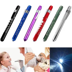 Mini LED Medical Pocket First Aid Penlight Torch Eye Nose Dental Flashlight Pupil Light with Scale for Doctor Nurse Diagnosis