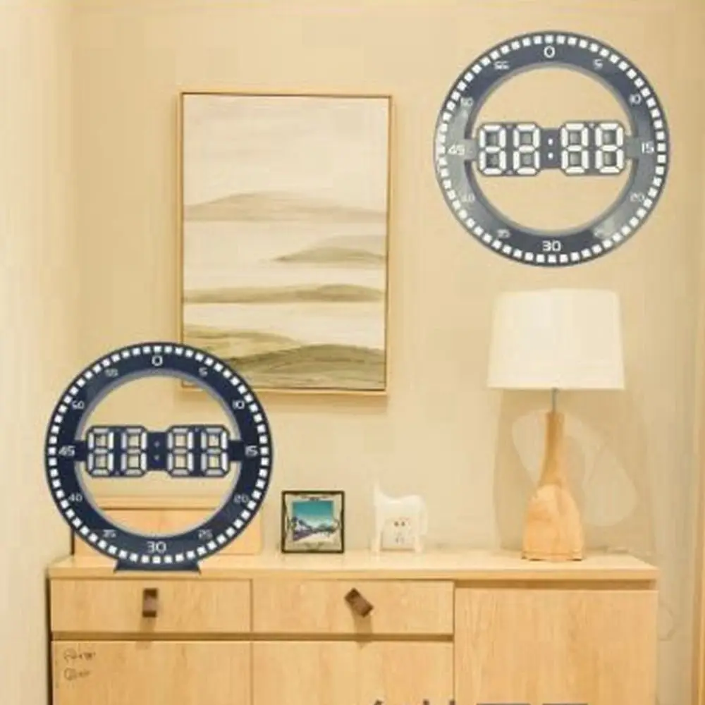 ساعة حائط رقمية LED حديثة محمولة مثبتة على الحائط ساعة إلكترونية صامتة للقفز ثانية ساعة حائط مضيئة للمطبخ #2