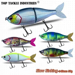 1PCS Slow Sinking145mm 57g Hard Bait Plastic Jointed Obese Joint hunter Soft Tail Fishing Lure Jerk Bait Swim Bait