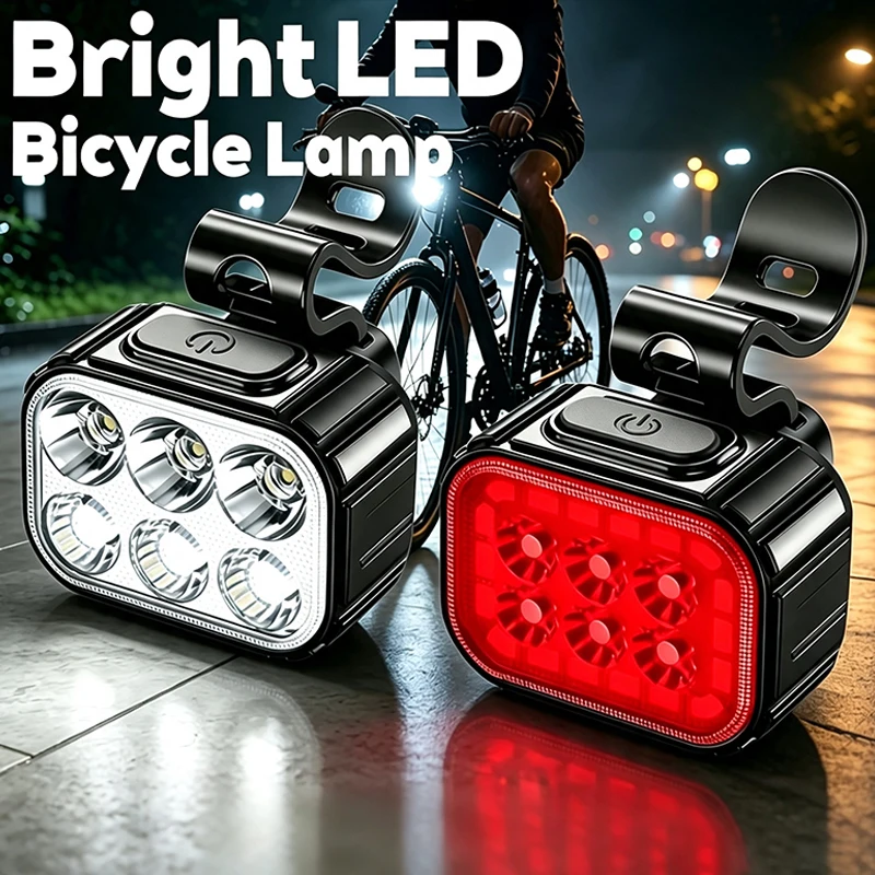 Rechargeable LED Bike Light,Multi-Mode Bicycle Headlight Taillight,Super Bright Cycling Safety Lights,Night Riding Outdoor Road
