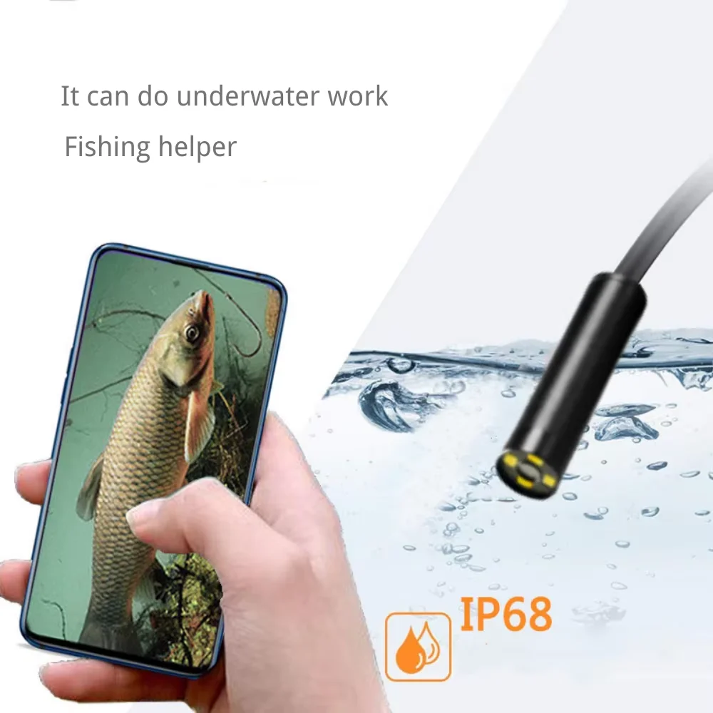 Endoscope Camera 12mm Auto Focus HD1944P 5MP Borescope Android PC 3in1 Mini Sewer Inspection Camera for Cars