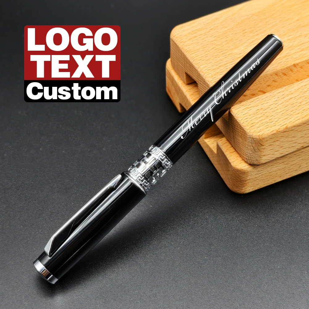 Luxury Metal Ballpoint Pen Hollow-out Pattern Roller Pen Office  Stationary Business Writing Customized Name Text Logo Gift