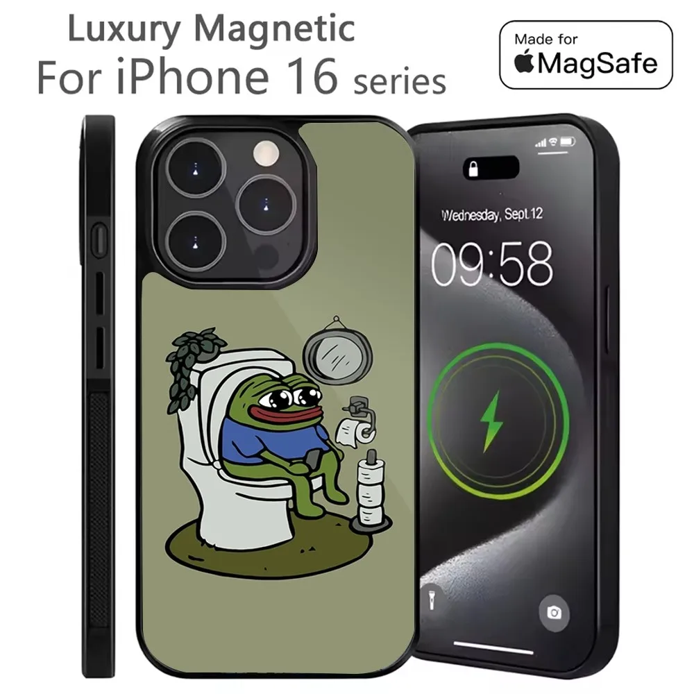 

Funny P-Pepe Frog Phone Case For iPhone 16,15,14,13,12,11,Plus,Pro,Max Mini Magsafe Magnetic Wireless Charging