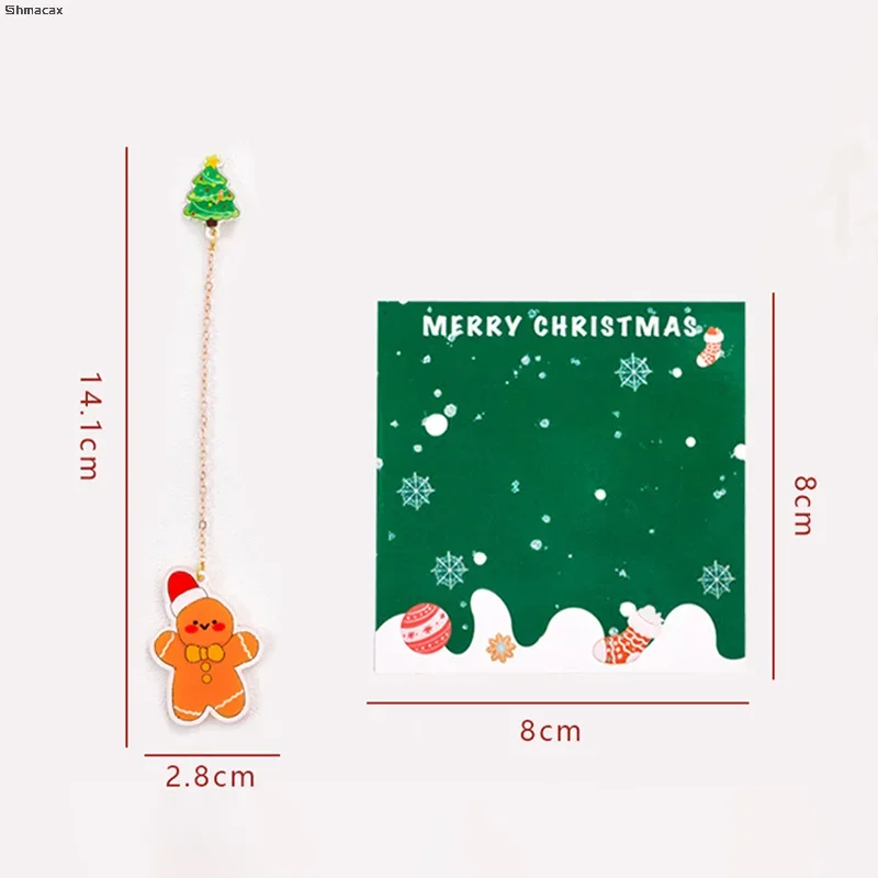 Cartoon Cute Christmas Bookmarks Fashion Santa Claus Snowman Tree Pendant Bookmark Student Stationery School Supplies Gifts