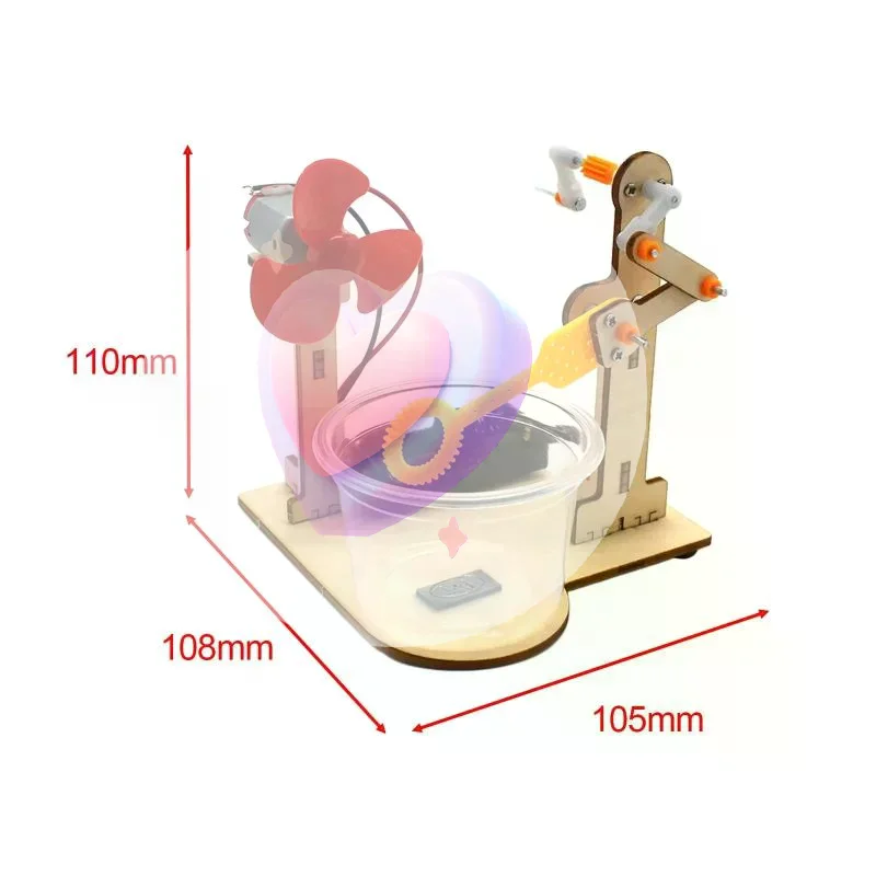 1 Set Vroeg Leren Speelgoed Technologie Houten DIY Hand Aangezwengeld Bubble Machine Speelgoed Voor Kinderen Wetenschapsexperiment Leermiddelen