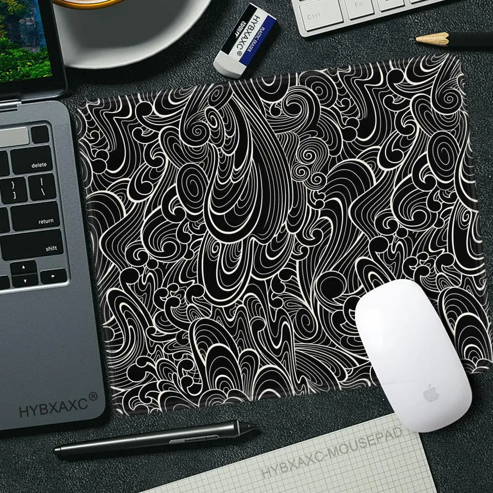45x40 Mouse pad Line Art Gaming mats gamer PC Computer Keyboard Wave Desk mat office interior accessories Rubber Anti-slip rug