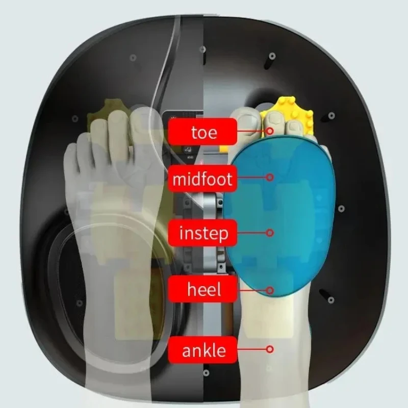 Pemijat kaki elektrik 7 mode, terapi pemanas Shiatsu rol pemijat kantung udara pijat meringankan nyeri otot kronis