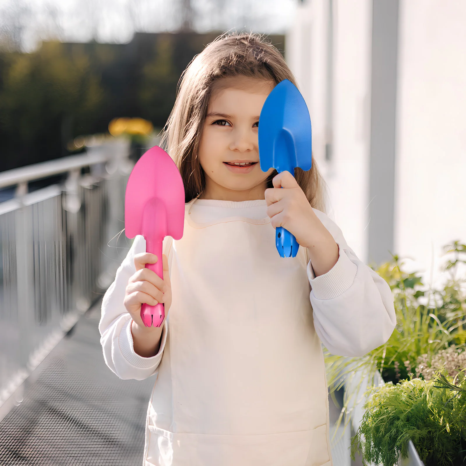 1 set Kids Shovels Gloves Set Blue Pink Camping Gardening Tools Durable Latex Material S Mud Planting Exploration