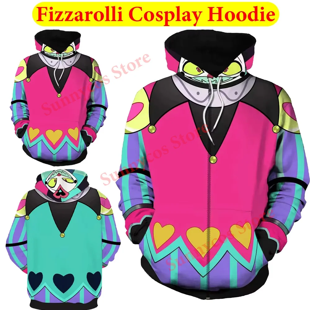 

Fizzarolli Cosplay Hoodie Costume Anime Boss Roleplay Hooded Casual Sweatshirt Casual Streetwear Pullover Halloween Men Women