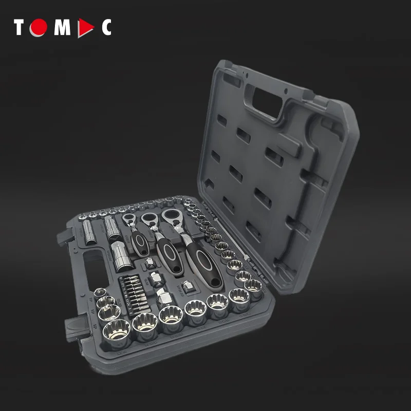 TOMAC 52pc Chrome Vanadium Go Through Socket Tool Set Socket Wrench Set Auto & Truck Repair view 2