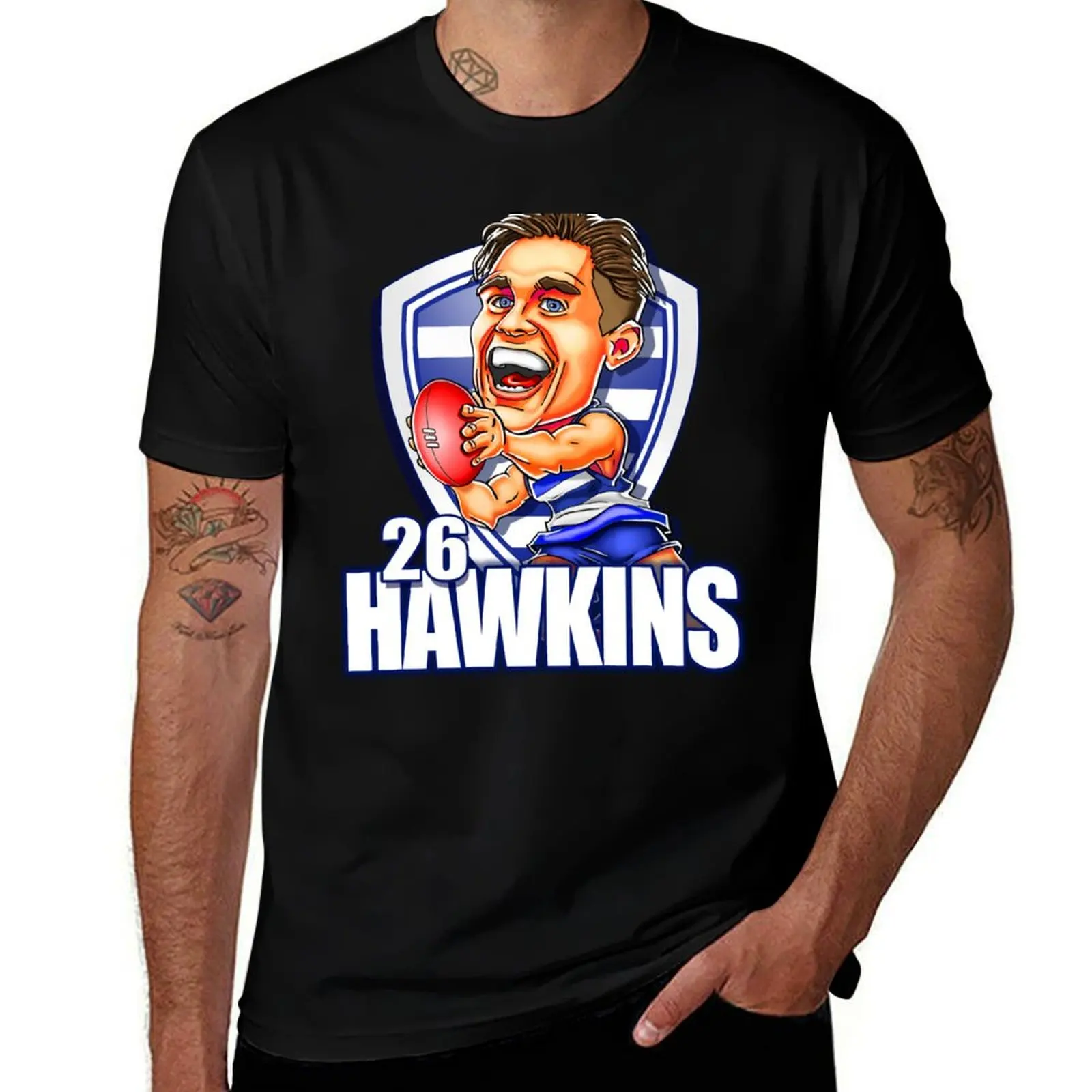 Tom Hawkins cartoon - AFL T-Shirt anime figures vintage t shirts new edition men t shirt