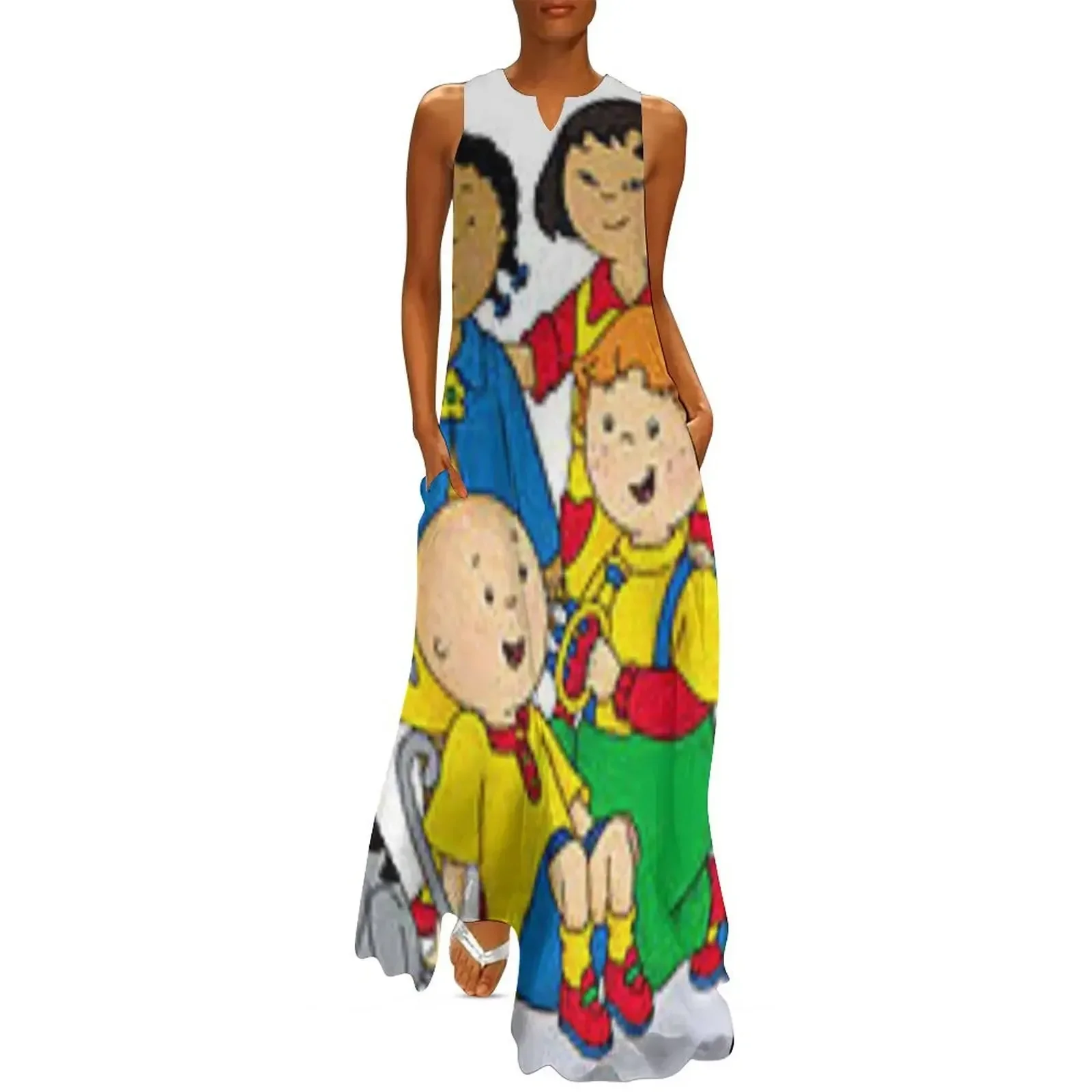 

Caillou Long Dress summer dress woman 2025 trendy Long veiled dresses elegant dresses plus sizes women's summer dress 2025