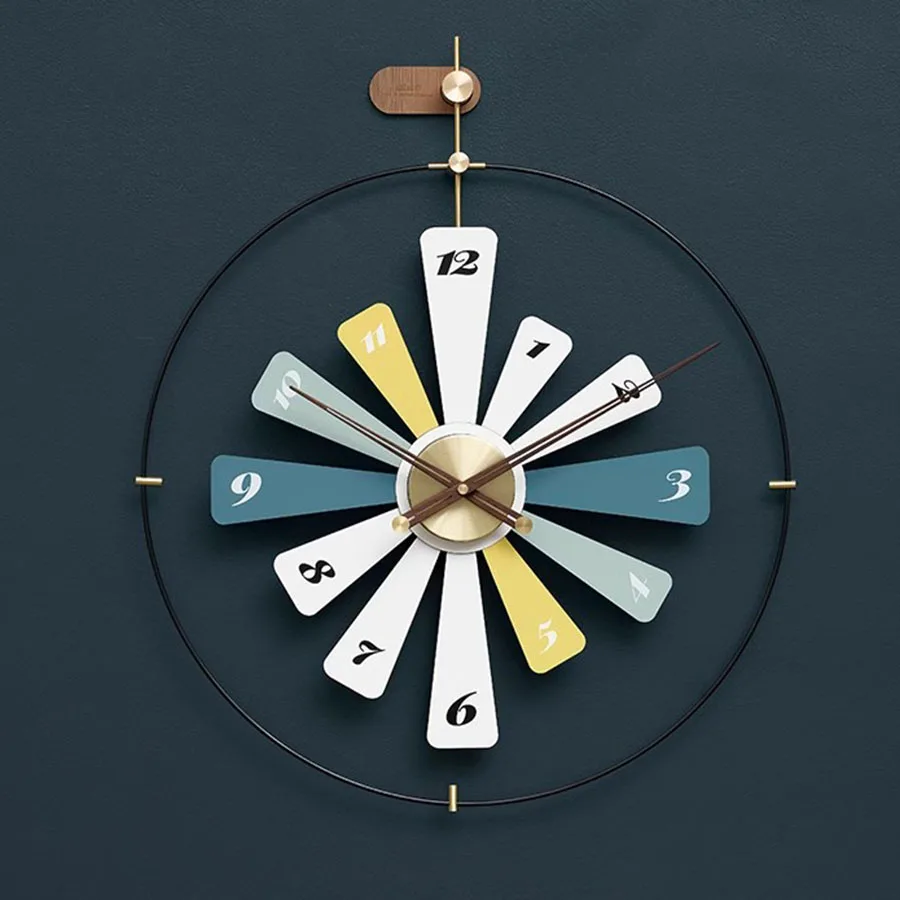 Art Deco Wall Clock Home Wood Hands Number Unique Round Living Room Wall Clock Pieces Modern Kitchen Nordic Horloge Room Decor