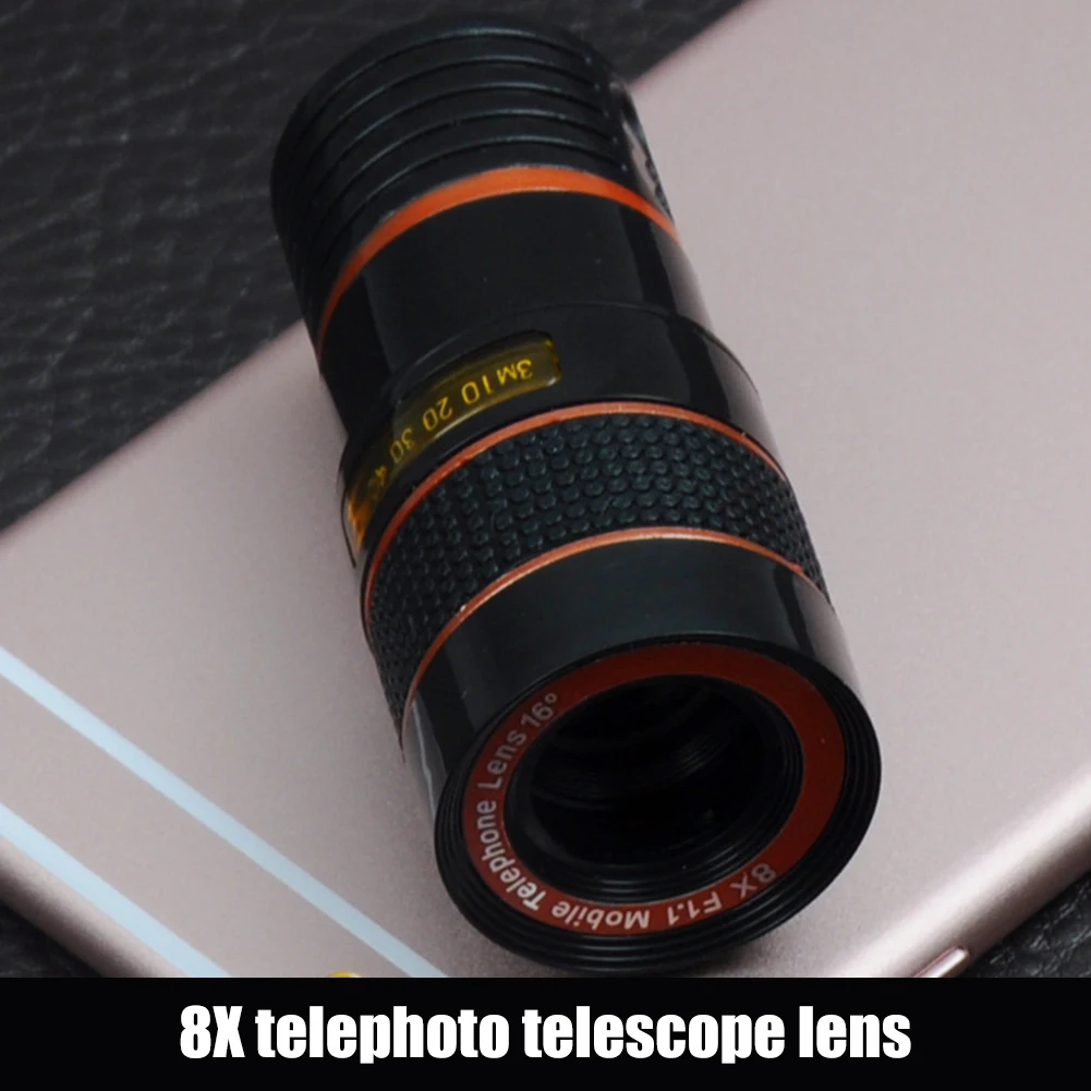 

8x Cell Phone Camera Lens Adjustable Focal Length Effects Photography Lens High Magnification for Watching Competitions Concerts