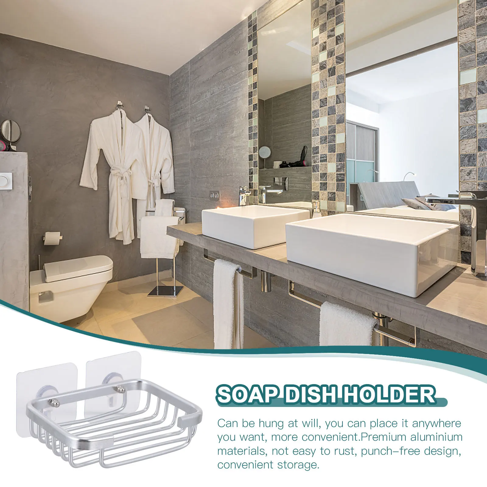 

1 Set Aluminium Holder Bathroom Storage Dish Holder Drain Saver Container Soap Rack Slatted Soap Box Self Draining Organizer