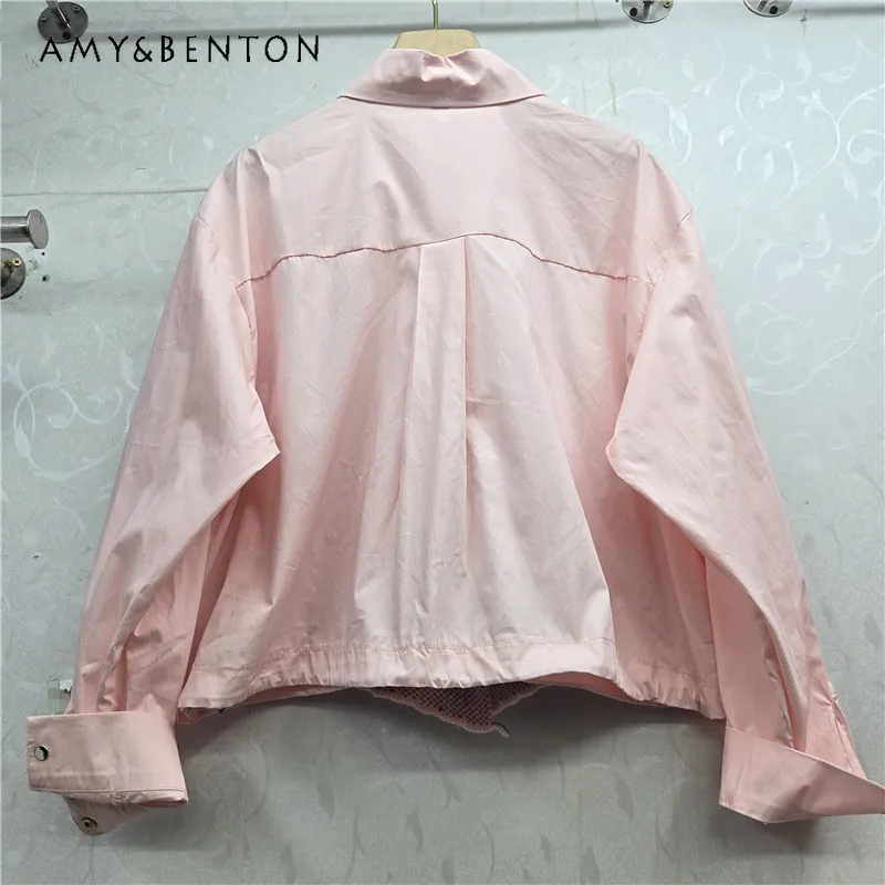 

Korean Style Shirt Y2k Long Sleeves Patchwork Knitted Design Blouse Autumn 3D Bow Color Block Top Cute Single-breasted Blusas