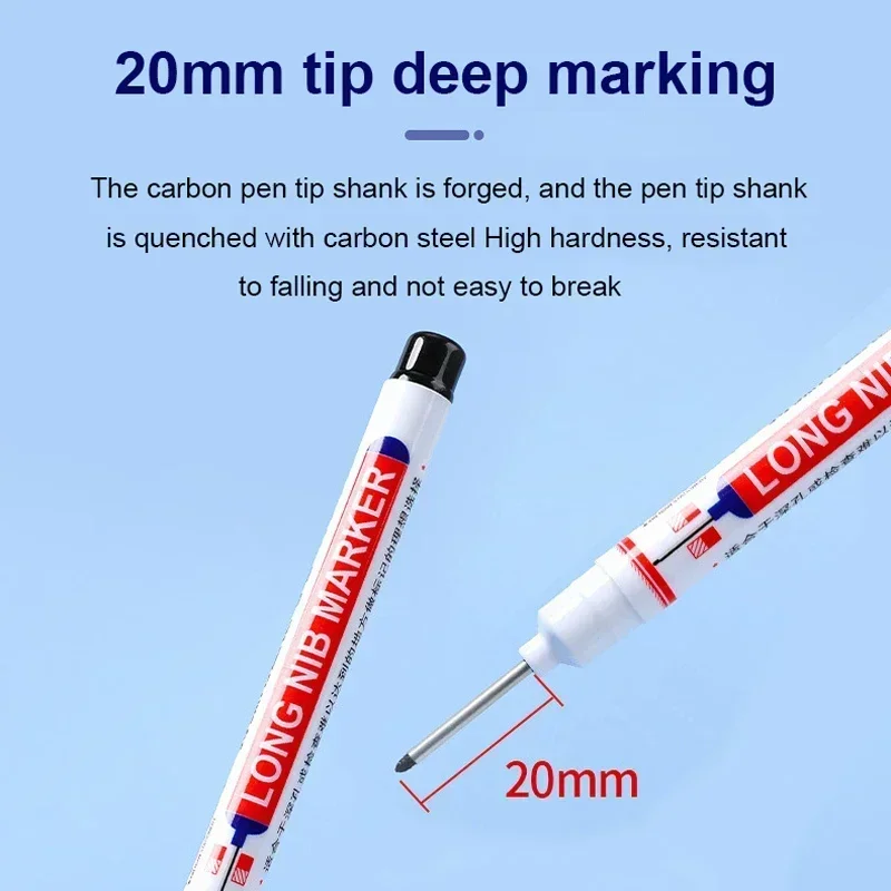 1/5 PCS Long Head Marker Marking Pen Permanent Paint Pen Set For Woodworking Decoration Deep Hole Marker Stationery Art Supplies