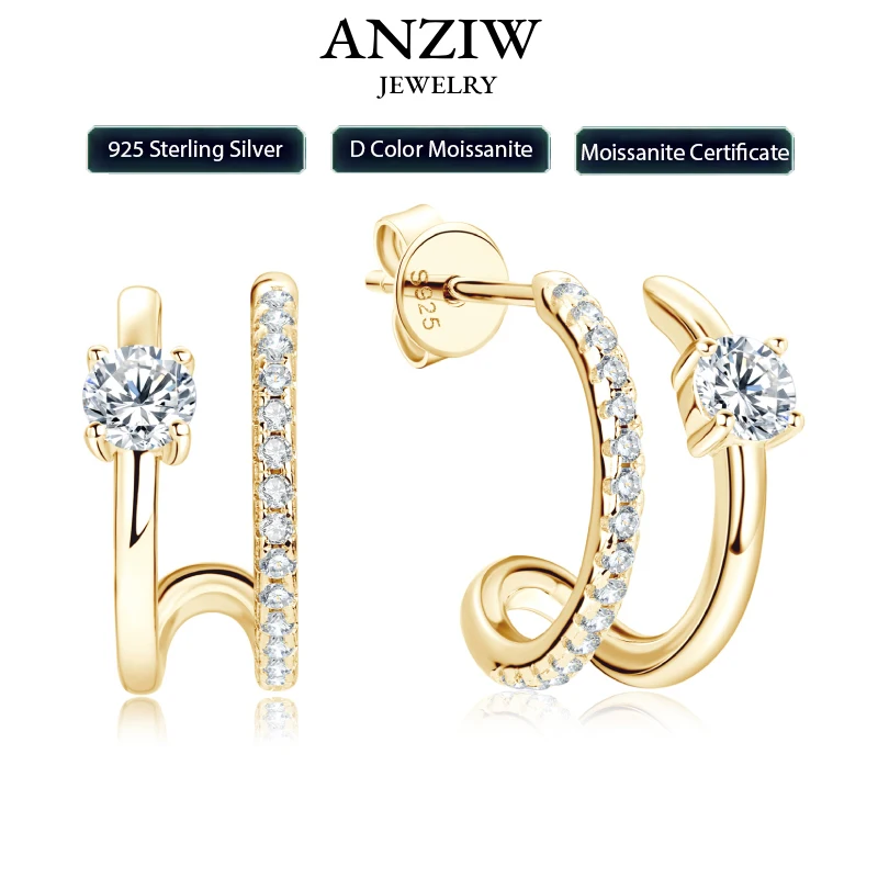 

Женские серьги-гвоздики из серебра 925 пробы, с муассанитом 4 мм