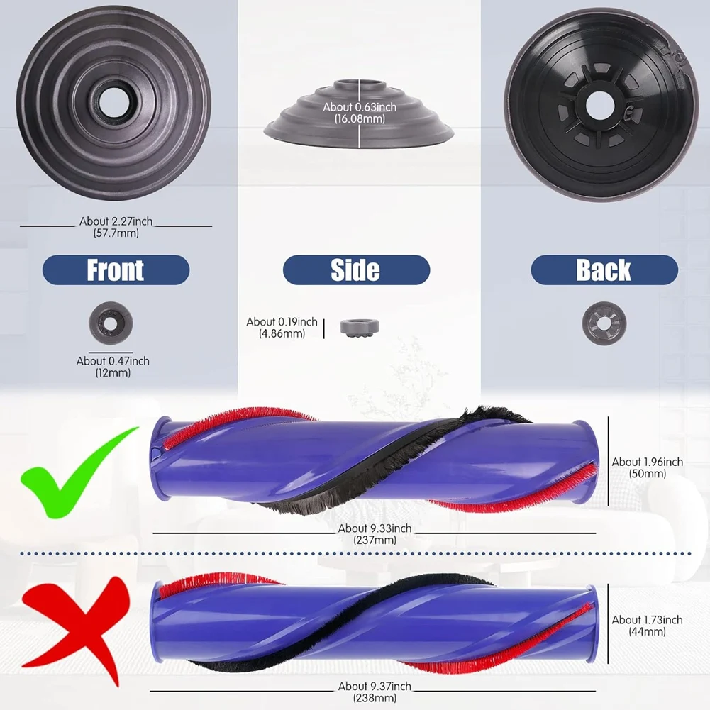 KEOL-Ball Wheel & Roller Brush Kit للمكنسة الكهربائية Dyson V8 V10، بديل لمكنسة Dyson No.967485-01