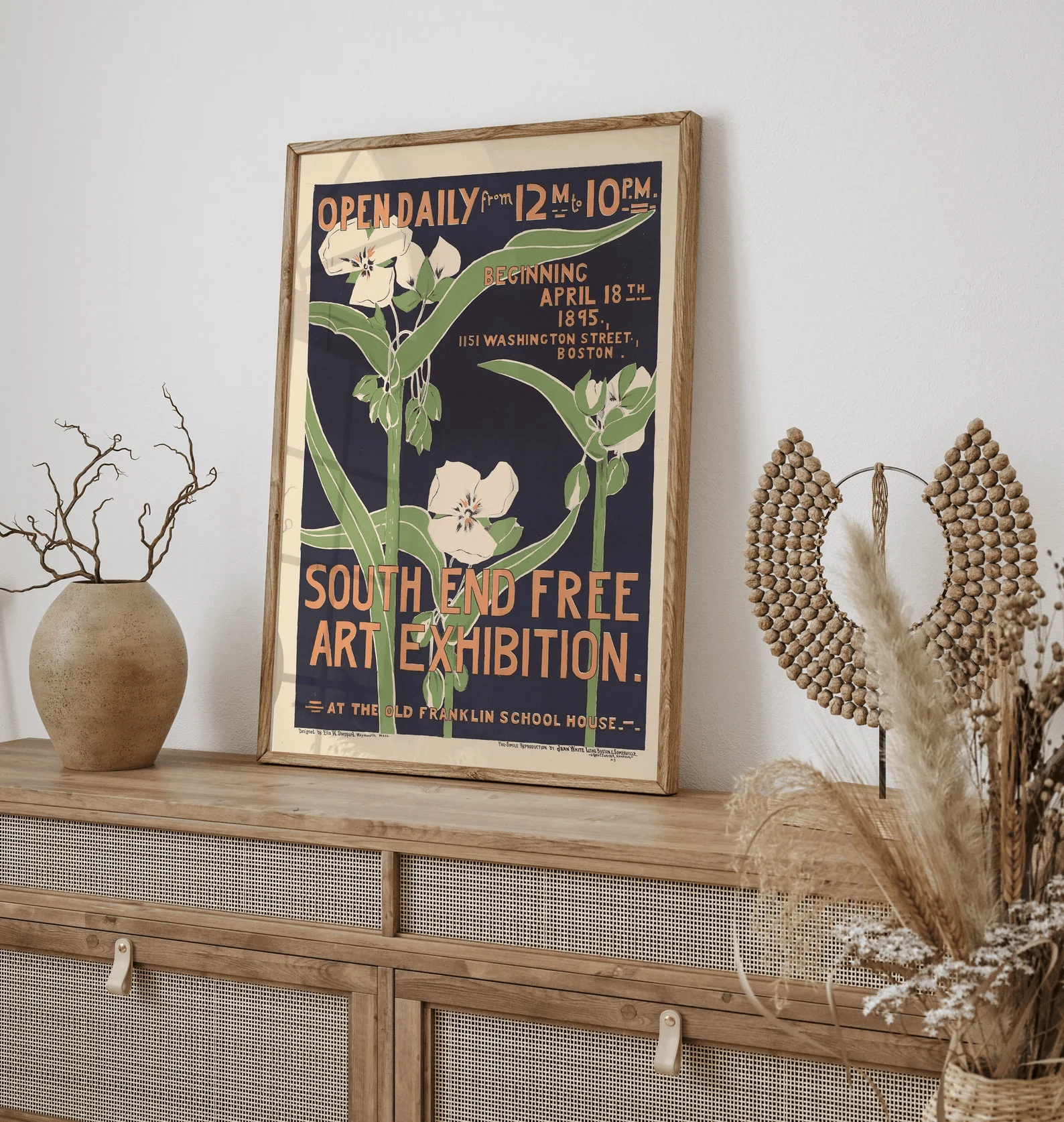 Art Nouveau Poster, Vinage Exhibition Poster, South End Free Art Exhibition, Vintage Art Trendy Print, Home Decor Print Wall Art image 4
