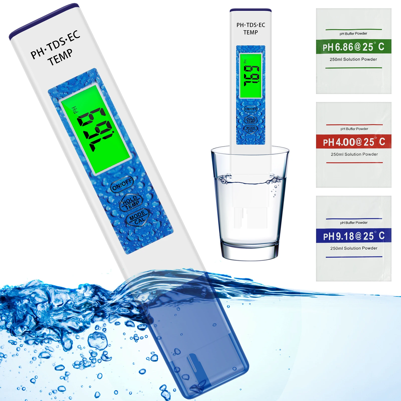 

PH Meter PH and TDS Tester with LCD Display Screen 0.05ph High Accuracy Pen Type PH Meters PH / TDS / EC Tester with ±2% Readout