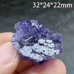 Natural Raw Stone Purple Fluorite Crystal Cluster Matrix Mineral Specimen Quartz Rock Decoration Rough Polished Healing