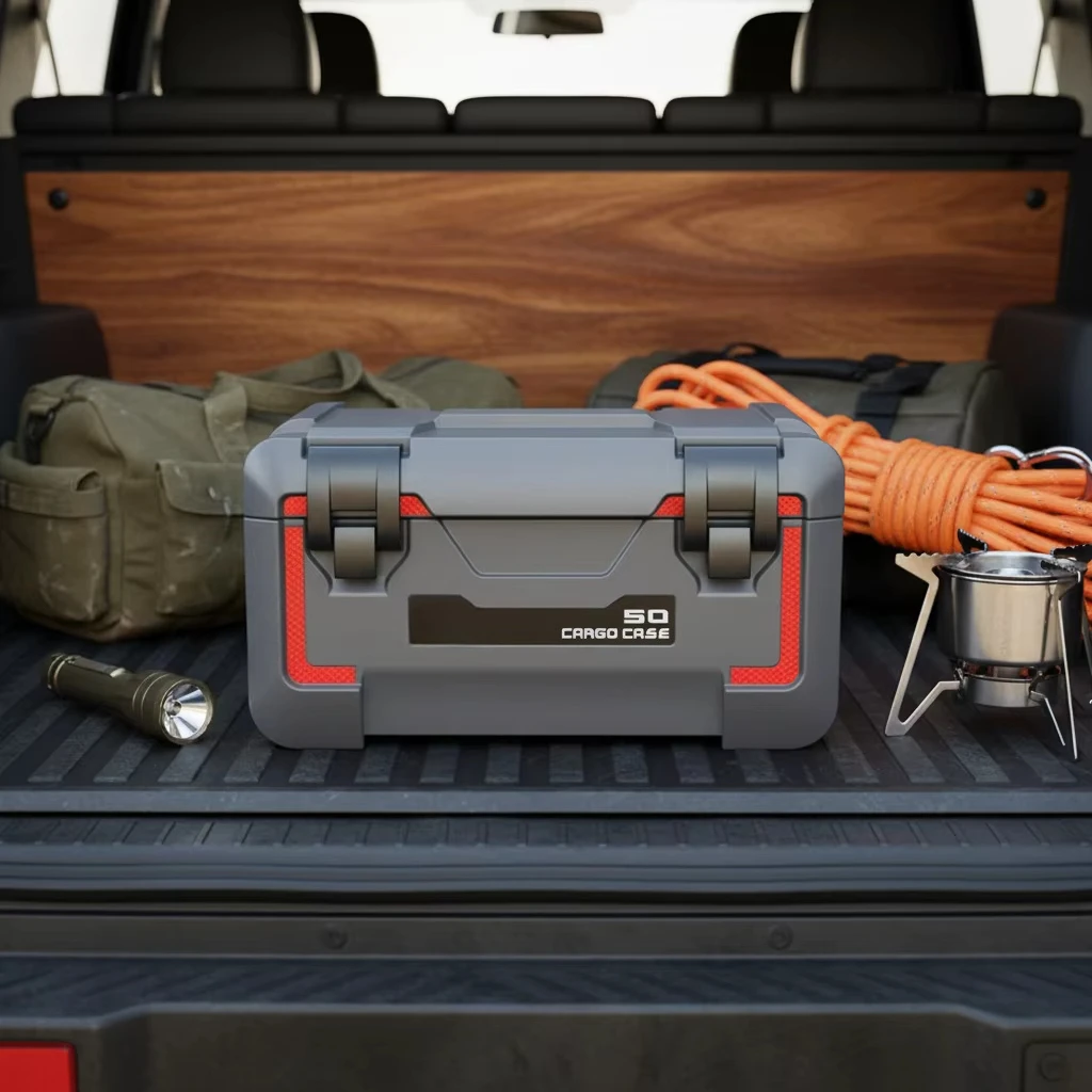 Multi-Functional TH50 50L Waterproof Shockproof Dustproof Portable Roof Rack Toolbox with Customizable Storage