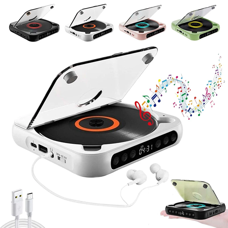 

CD Player Portable Bluetooth Speaker LED Screen Stereo Player HIFI Sound Quali Built In 2000mAH Rechargeable Battery