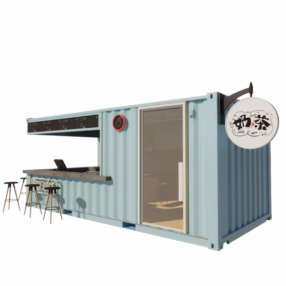 20ft Container Low Cost Shipping Container Prefabricated Shops Stores Houses for Sale