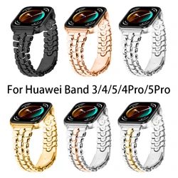 For Huawei Watch Fit 3 4 4pro Strap Stainless Steel band Slim Three Beads Men Women Metal Bracelet Correa for Huawei fit 5 5pro